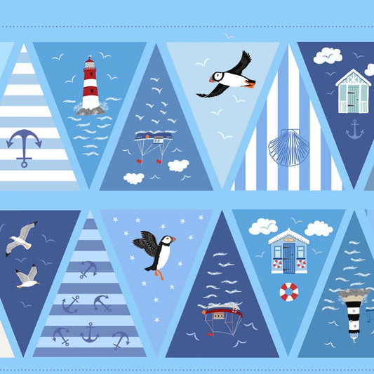 Coastal Life Bunting Panel and Backing Fabric