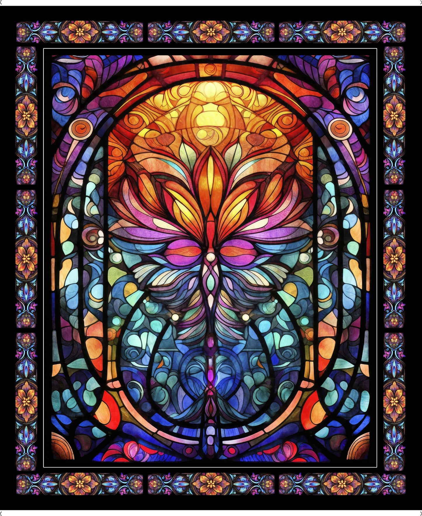 Radiant Reflections - Stained Glass Panel