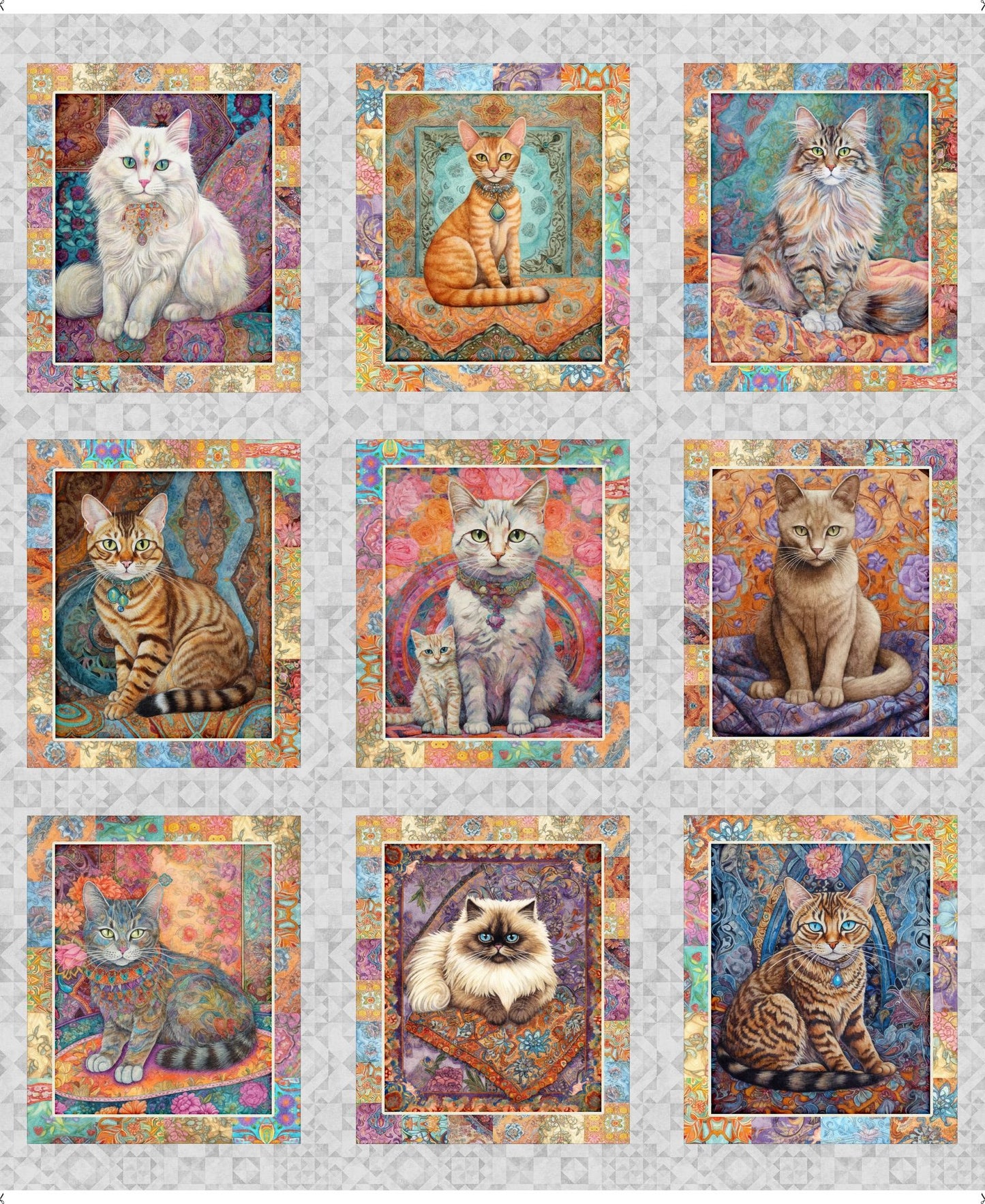 Quilt Room Kitties Cotton Panel