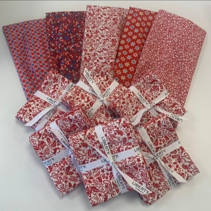 Liberty Christmas Fat Quarter Bundle - Reds