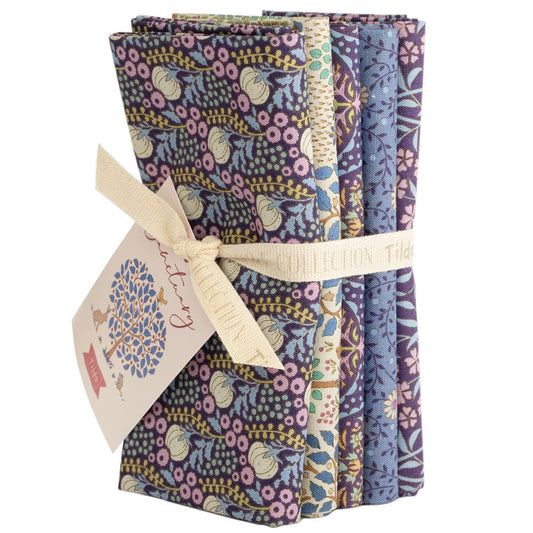 Tilda Sanctuary - Fat Quarter Bundle - Eggplant/Blue