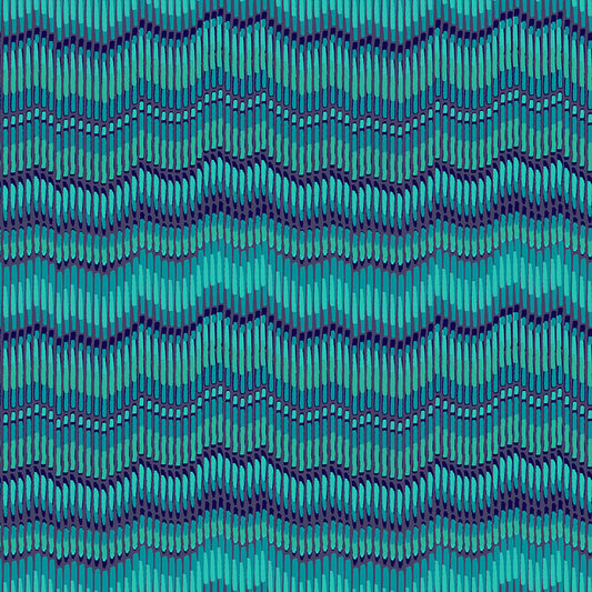 Henna - Moire Stripe - Blue