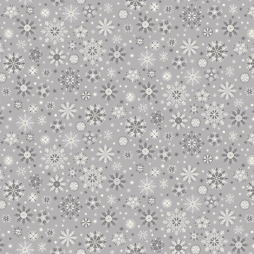 Scandi Christmas 2022 - Snowflakes Grey Background