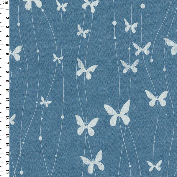 Cotton Denim Chambray - Butterflies