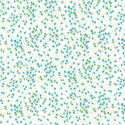 Ditsy floral print - turquoise blue