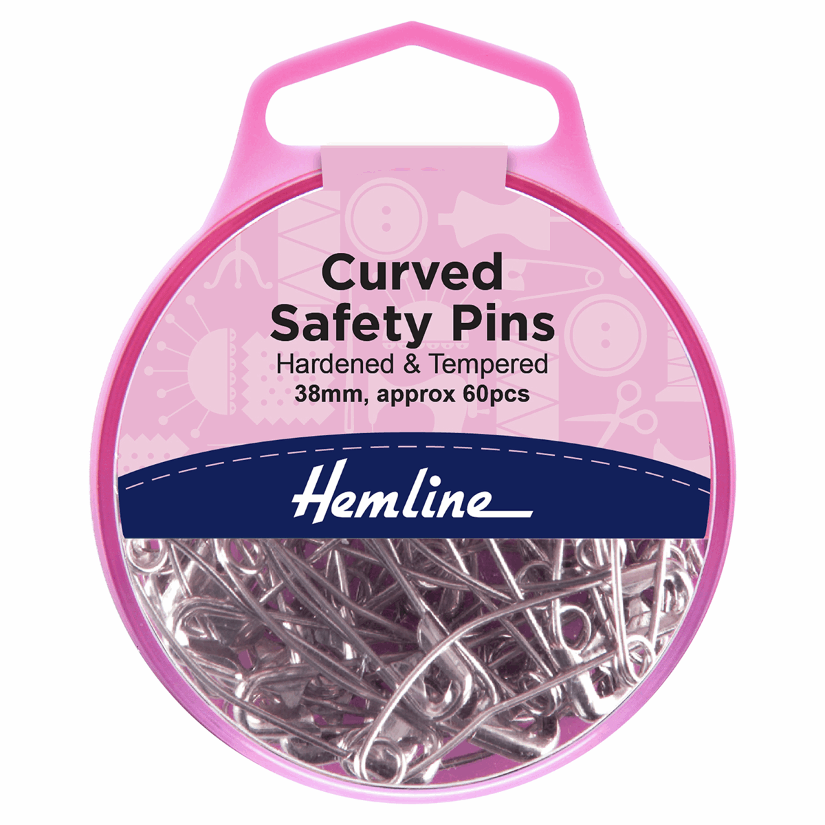 Hemline Curved Safety Pins 38mm